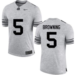 NCAA Ohio State Buckeyes Men's #5 Baron Browning Gray Nike Football College Jersey GMQ5245IT